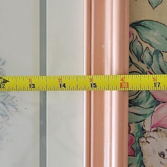 Picture 17 X 16 Peach Pastel Flower Printed Heart - Picture 8 of 9